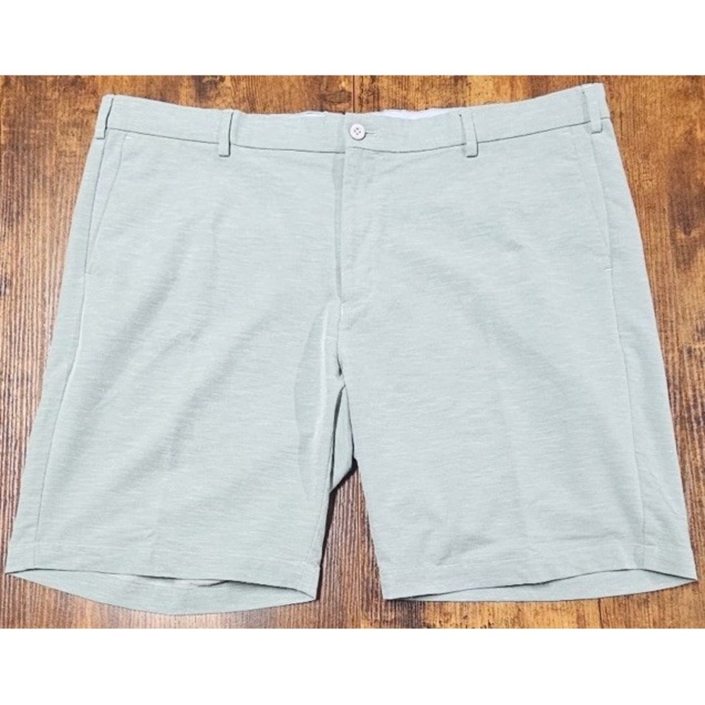 Peter Millar Crown Crafted Surge Linen Blend Green Performance Shorts Size 42x9